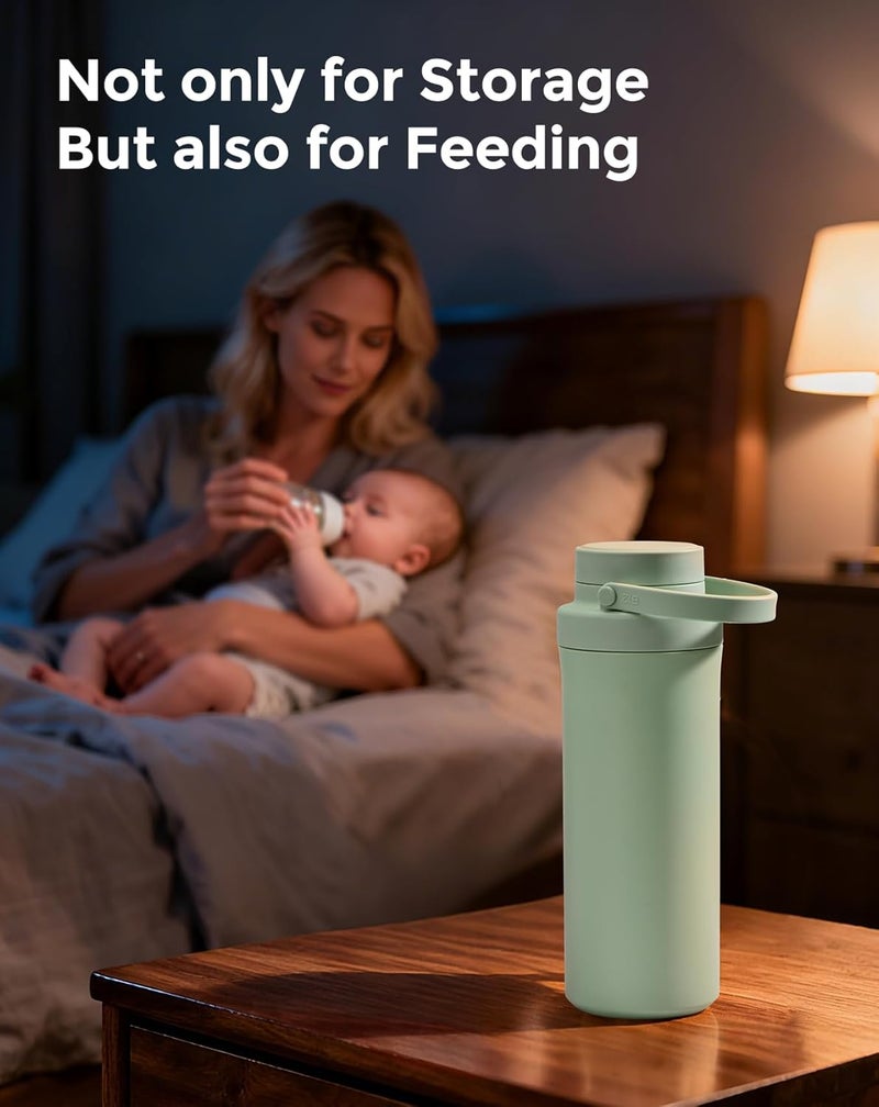 XAPROO 22oz Breast Milk Cooler Bottle, Breastmilk Cooler with 360° Cooling for 24 Hours, Portable Milk Chiller for Breastmilk with 2pcs Baby Bottles, Breast Milk Storage Bags for Baby, BPA-Free - Image 4